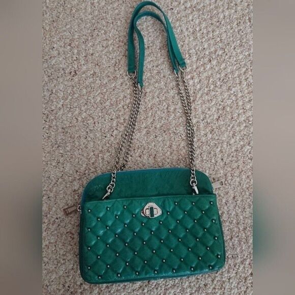Rebecca Minkoff greenish turquoise Diamond Quilt and Stud Mikey Bag - Picture 1 of 12